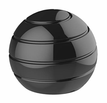 CaLeQi Kinetic Schreibtischspielzeug Office Metal Spinner Ball Gyroskop mit optischer Täuschung für Anti-Angst Stress abbauen Inspirieren Sie innere Kreativität (Schwarz) - 1