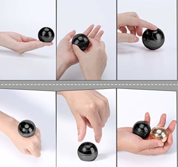 CaLeQi Kinetic Schreibtischspielzeug Office Metal Spinner Ball Gyroskop mit optischer Täuschung für Anti-Angst Stress abbauen Inspirieren Sie innere Kreativität (Schwarz) - 6
