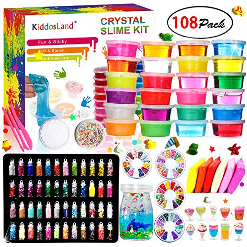 24 Farben Schleim Kit für Mädchen Jungs Spielzeug mit 48 DIY Slime Fluffy Kit 