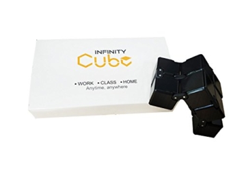Funxim Infinity Cube, Unendlicher Würfel Spielzeug, Magic Unendlicher Flip Würfel Dekompression Spielzeug, Tötungs Zeit Zappeln Spielwaren Stressabbau Würfel (Schwarz) - 3