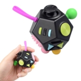 JIM'S STORE Fidget Cube Antistress Würfel ADHS Spielzeug Finger Spielzeug Stressabbau klein Gadget für Kinder Junge Erwachsene 12 Seiten (bunt) - 1