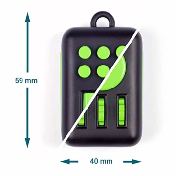 Monsterzeug Fidget Schlüsselanhänger, Anti Stress Gadget, Alltagsgadget, Fidget Key Ring, schwarz-grün - 2