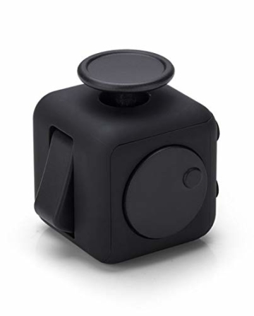 VAPIAO Fidget Cube - Anti Stess Würfel - Stresswürfel 'Spielzeug' zum Stressaubbau bei Nervösität für alle Altersklassen in Schwarz - 2