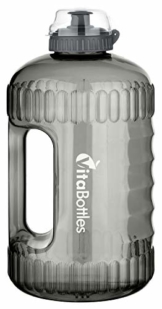 VitaBottles Gym Bottle Fitness Trinkflasche 2.2 Liter 2200ml XXL BPA-Free DHEP-Free schwarz Sport Water Jug Wasserkanister Water Gallon/Empfohlene Trinkmenge über den Tag - 1
