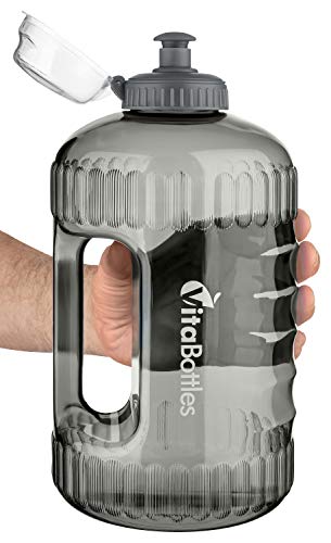 VitaBottles Gym Bottle Fitness Trinkflasche 2.2 Liter 2200ml XXL BPA-Free DHEP-Free schwarz Sport Water Jug Wasserkanister Water Gallon/Empfohlene Trinkmenge über den Tag - 5