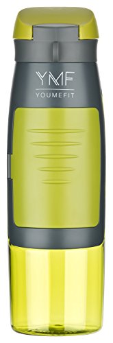 YOUMEFIT Trinkflasche mit Fach - 750ml - Sport Wasserflasche – Sportflasche grün - 2