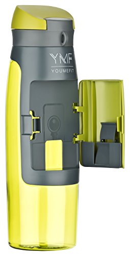 YOUMEFIT Trinkflasche mit Fach - 750ml - Sport Wasserflasche – Sportflasche grün - 4
