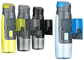 YOUMEFIT Trinkflasche mit Fach - 750ml - Sport Wasserflasche – Sportflasche grün - 7